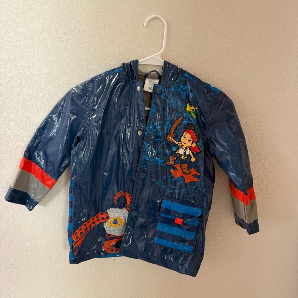 Disney Navy Pirate Raincoat with Red Accents